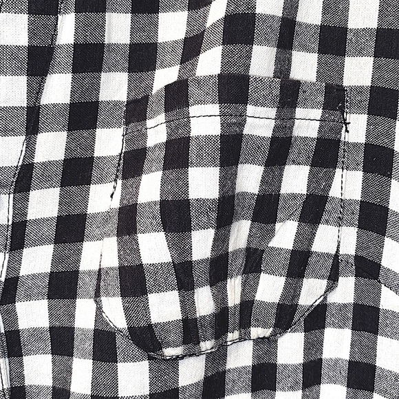 H&M BLK/WHITE CHECKERED SH SLV DRESS SZ 38 - Picture 4 of 14